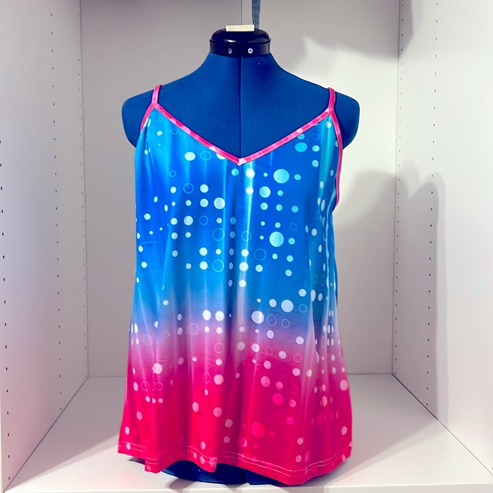 Sakurafiua tank blue and pink,size L, NWT